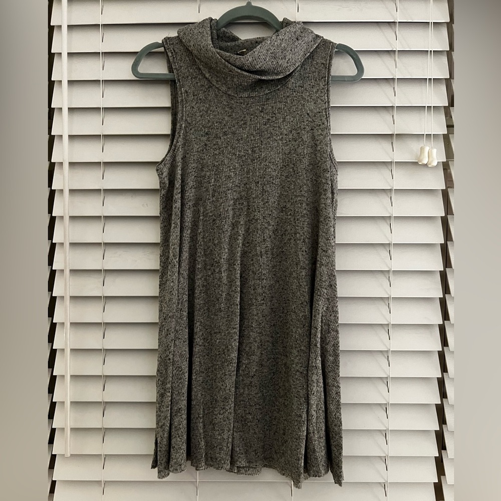 Free People Grey Cowl Neck Swing Dress